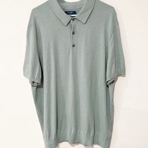 Tommy John Seafoam Green Short Sleeve Pullover Sweater Collared Polo Size 2XL